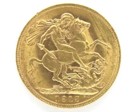 1915 sovereign of George V. P&amp;P Group 1 (£14+VAT for the first lot and £1+VAT for subsequent lots) 