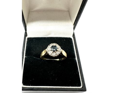 9ct gold diamond &amp; sapphire dress ring (2.8g) 