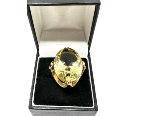 9ct gold vintage citrine cocktail ring (10.1g) 