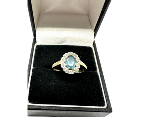 9ct gold diamond &amp; topaz dress ring (2g) 