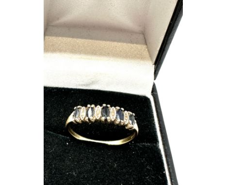 9ct gold sapphire &amp; diamond ring weight 1.5g 