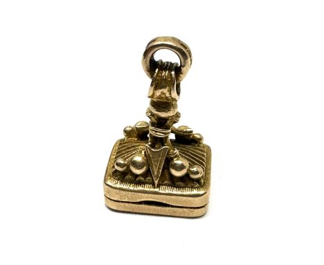 Rare georg jensen 9ct gold opening fob / locket charm weight 4.6g 