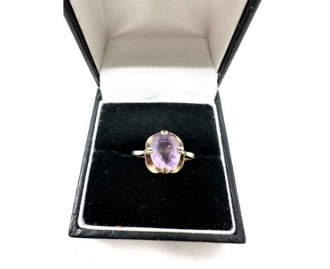 9ct gold amethyst ring (2g) 