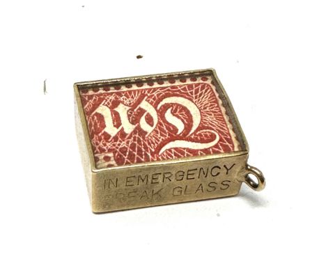 Vintage 9ct gold emergency money charm weight 2.9g 