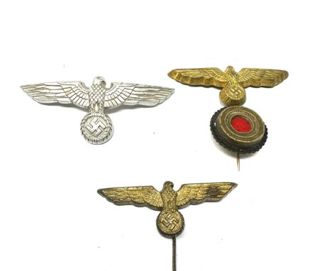 3 ww2 German cap badges inc Kriegsmarine -Army 