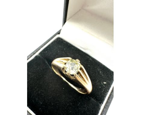 Vintage gold old cut diamond ring diamond measures approx 5.5mm by 5mm est 0.50ct  weight 3.4g 