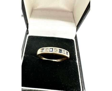 9ct gold sapphire &amp; diamond ring weight 2.5g 