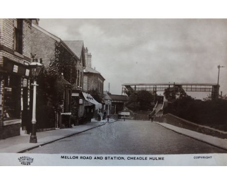 Postcards of Cheadle in Cheshire including the Rectory, Mellor Road and Station, the Station Road and one photographic portra