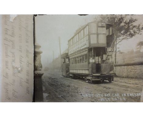 Postcards relating to Motor Transport including motorbikes 'Norton', a Nixey's Horse Bus, a Hackney Carriage, the Last Steam 