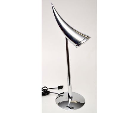 Philippe Starck for Flos: The Ara Lamp, c.1988, the chrome horn on spreading support and circular base, mark to base, 55cms h