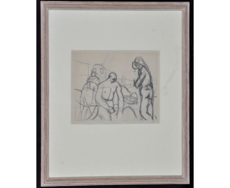 Keith Vaughan"Figures on shore",with inscriptions on a gallery label verso,pencil,14.5 x 18cms; 5 3/4 x 7in.PROVENANCEPurchas