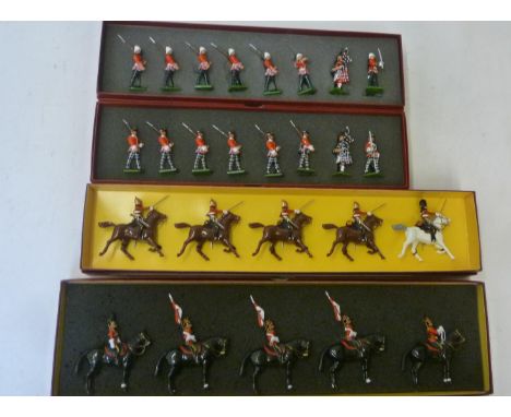 Four Britains Special Collectors Edition Sets 00126 Royal Scots Marching, 00127 Highland Light Infantry (both eight pieces), 
