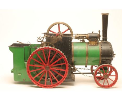 Freelance coal fired traction engine with reversing single cylinder cab controls including regulator, pressure gauge, water g