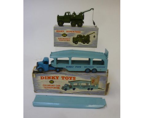 982 Pullmore Car Transporter box, AF, G, with 994 Ramp and 661 Army Recovery Tractor, boxed, G-E (2) (Est. plus 18% premium i