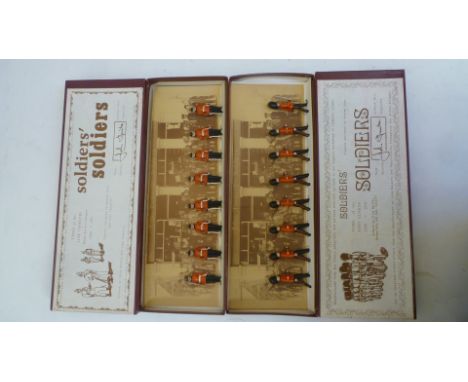 Two sets of 54mm lead "Soldiers' Soldiers" by John Tunstill, No 18 Footguards 1880-1914 and No 21 Line Infantry Home Service 