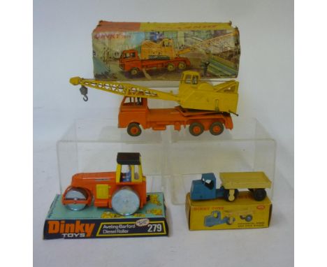 415 Mechanical Horse and open wagon, blue/cream, boxed, F, 279 Aveling Barford Diesel Roller, boxed, G, 972 Coles 20 Ton Lorr