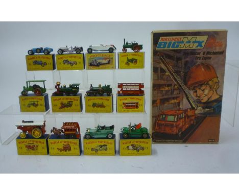Twelve Models of Yesteryear, yellow picture boxes comprising Y1, Y2, Y3, Y6, Y7, Y9, Y10, Y11, Y12, y13, Y14, Y15, G-E, and B