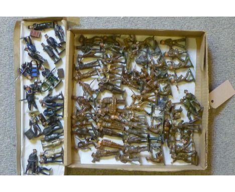 Approximately ninety Johillco Khaki hollow cast figures and accessories, and various other hollow cast figures, P-G (Est. plu