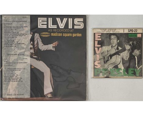 ELVIS PRESLEY - ELVIS PRESLEY 7" EP (SPD-22) + MADISON SQUARE GARDEN LP (US PROMO - LSP 4776). A superb pack of 2 7"/ LP rari