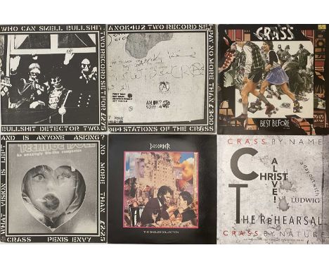 CRASS AND RELATED - LP COLLECTION (INC PICTURE DISCS). A smashing pack of 12 LPs by punk group Crass and related. Crass title