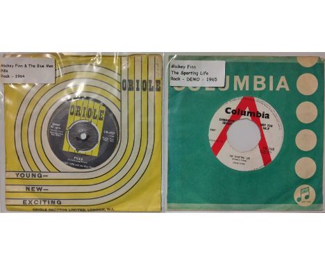 MICKEY FINN - UK 7" RARITIES. Monster pack of 2 x very scarce UK 7" featuring Mickey Finn. Titles are The Sporting Life c/w N
