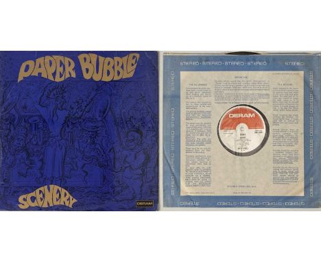 PAPER BUBBLE - SCENERY LP (DERAM SML 1059). The debut and only LP release by Shrewsbury folk-rockers Paper Bubble; Scenery (S