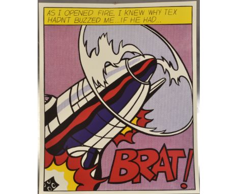 ROY LICHTENSTEIN The Enemy Would Have Been Warned Tryptich of prints 64 x 53cm  Condition Report: Good condition, there is a 