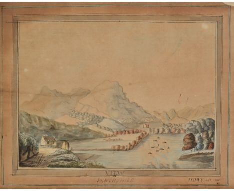 HUMPHRY DAVY
'View in Perthshire'
Watercolour & ink 
Signed and dated 1796
23 x 29.2cm
(See illustration)

A panoramic view a
