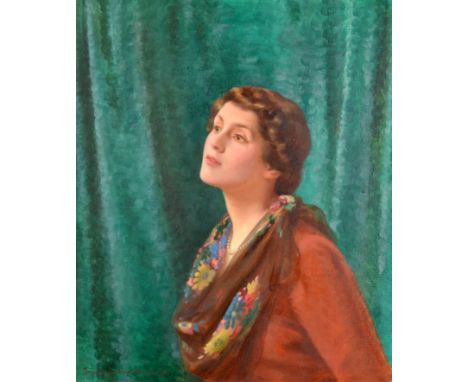 MARGARET LINDSAY WILLIAMS
Portrait of Lady Devitt of Pangbourne 
Oil on canvas
Signed and dated 1938
75 x 62cm 
Together with