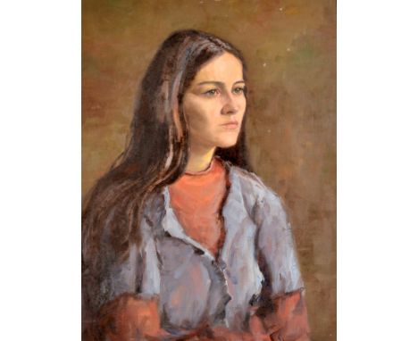 Female portrait Oil on board Two works 65 x 50cm.