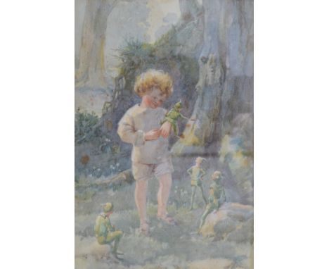 A child playing with leprechauns 
Watercolour
24 x 16cm

