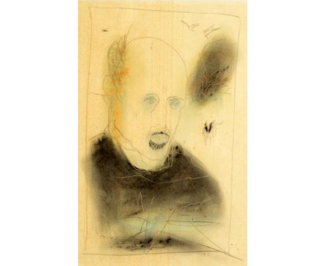 TONY O'MALLEY
Self Portrait 
Mixed media
Signed 
Inscribed to the back 
32 x 21cm
(See illustration)
Provenance: A gift from 
