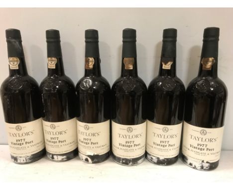 Taylor's vintage port 1977, 12 bottles in carton, levels base of neck or better  