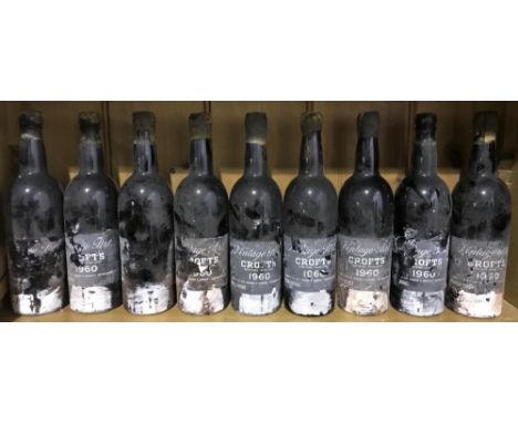 Croft vintage port 1960, 9 bottles (levels top shoulder or base of neck) (9)  