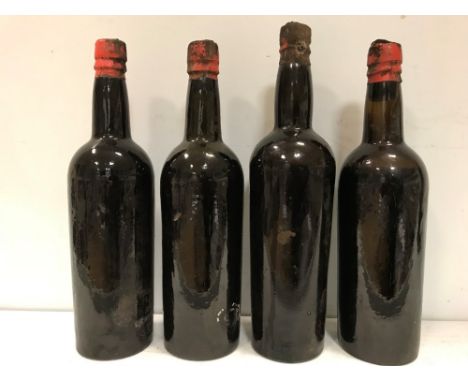 Port, Burne Turner & Co, unknown vintage (believed 1904), 4 bottles, one level low shoulder, rest in shoulder, capsules damag