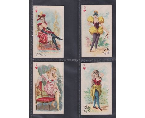 Cigarette cards, USA, Gravely & Miller, Playing Cards (Girls), 'L' size, all 'Kids Cut Plug' set of 52 cards plus Joker card 