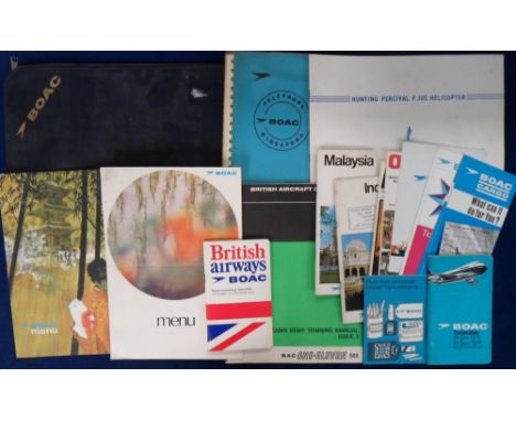 Aviation, a selection of ephemera to include a 1947 BEA UK Services timetable, Ian Allan Air Scene No1 booklet, BOAC 1960s/70