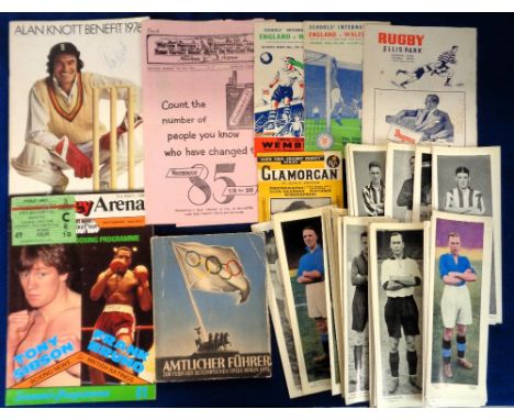 Sport, selection of items inc. boxing programme & ticket 3 May 1983, Wembley featuring Frank Bruno, Rayleigh v Southampton So