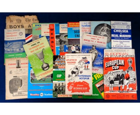 Football programmes etc, Big match selection inc. Atletico Madrid v Tottenham ECWC Final 1963, Benfica v AC Milan EC Final 19