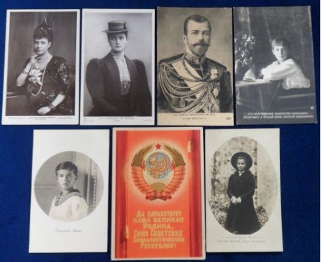 Postcards, Russian Royalty, 6 cards of the Russian Royal Family inc. full length RP portrait of Tatiana, 2 RPs of Alexis (Tsa
