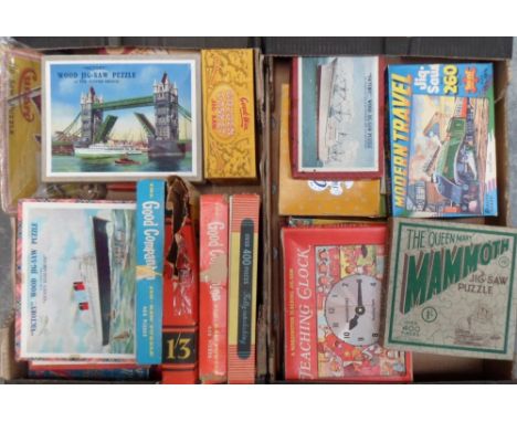 Jigsaw Puzzles, 21 vintage boxed puzzles (thought to be complete). Victory, Mammoth, Waddington's, Academy, Chad Valley, Good
