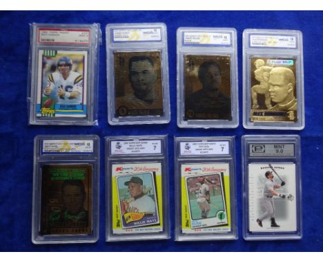 Trade cards, Sporting cards mainly from the 1990's / 2000's including 16 professionally graded by PSA / SGC, MGC etc (many 9 