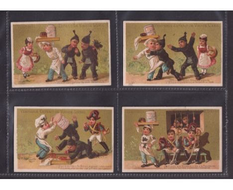 Trade cards, Liebig S98 The Pastry Cook and the Chimney Sweep (set 6 cards) French Language (slight toning to backs, gen abou