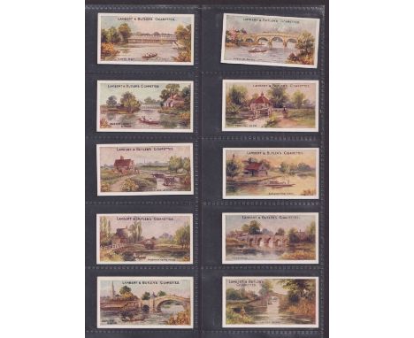 Cigarette cards, Lambert & Butler, The Thames from Lechlade to London, large numerals (set 50 cards), (approx. 10 cards very 