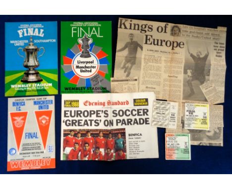 Football programmes &amp; tickets etc, Manchester United selection, EC Final v Benfica 29th May 1968 at Wembley, programme, m