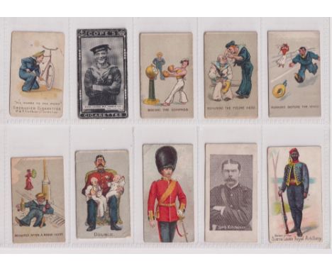 Cigarette cards, 50 scarce / unusual type cards, all Military themed including Lambert Butler Types of British Army, Lambert 
