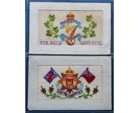 Postcards, Silks, 2 regimental embroidered silk badges, inc. the 23rd County of London Battalion, 'The 23 Battn. The London R
