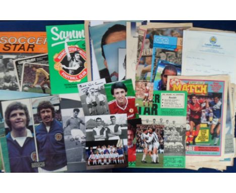 Football autographs, selection of items, approx. 100 signatures, mostly 1950's, on magazine pictures, promotional photos, pro