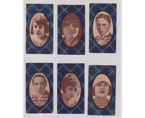 Trade cards, Australia, McIntyre Bros, Film Artists, Series 1, four cards, Ethel Clayton, Elaine Hammerstein, William S Hart 