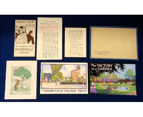 Trade issues, Cadbury's, a selection of items inc. 3 booklets, The Factory in a Garden with original envelope, The Bournville